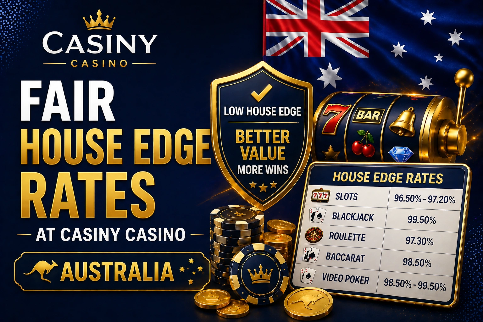 Fair House Edge Rates at Casiny Casino Australia